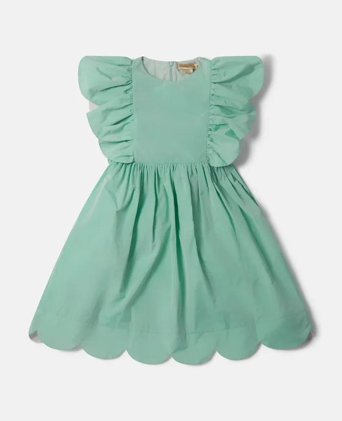 Kids Dresses and Jumpsuits Stella McCartney Scalloped Edge Sleeveless Dress Green Kids Dresses and Jumpsuits Stella McCartney Scalloped Edge Sleeveless Dress Green