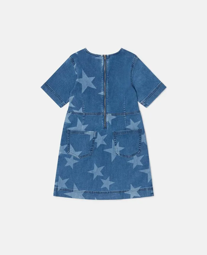 Kids Dresses and Jumpsuits Stella McCartney Star Print Denim Dress Blue
