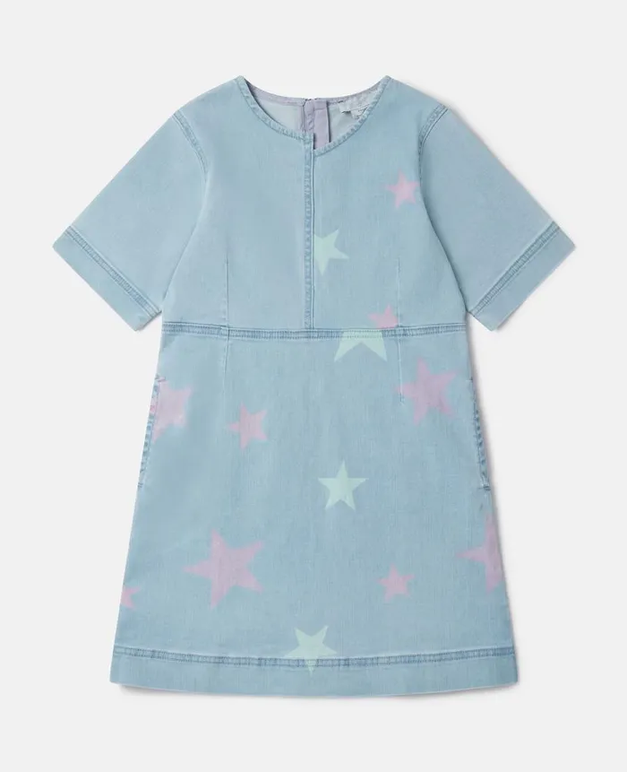 Kids Dresses and Jumpsuits Stella McCartney Stella Star Print Denim TShirt Dress Blue Kids Dresses and Jumpsuits Stella McCartney Stella Star Print Denim TShirt Dress Blue