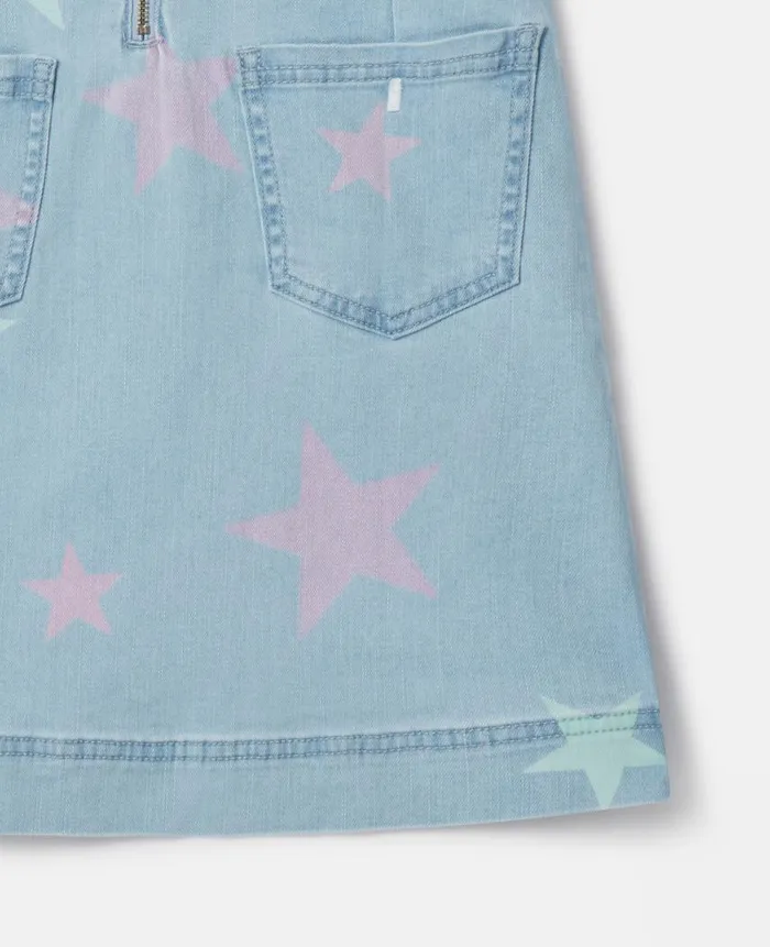 Kids Dresses and Jumpsuits Stella McCartney Stella Star Print Denim TShirt Dress Blue