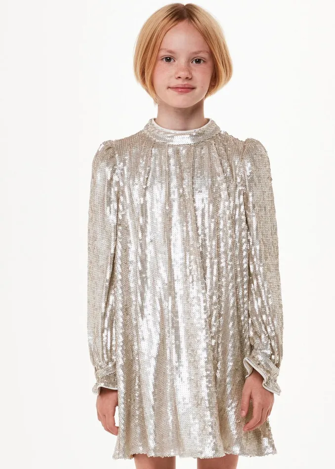Kids Dresses and Jumpsuits Whistles Silver Sadie Sequin Dress