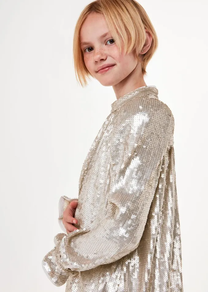 Kids Dresses and Jumpsuits Whistles Silver Sadie Sequin Dress