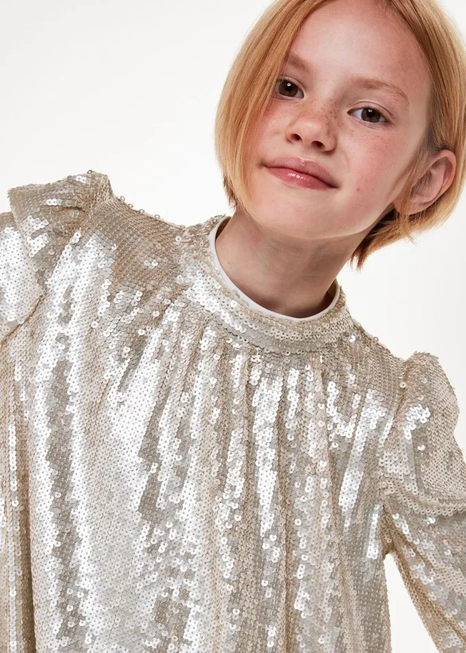 Kids Dresses and Jumpsuits Whistles Silver Sadie Sequin Dress