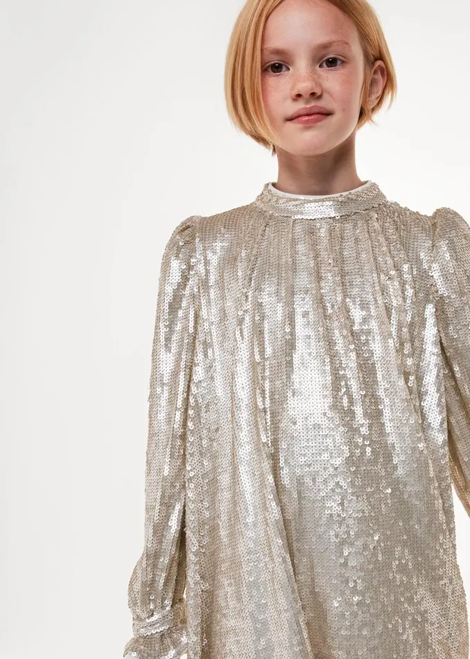 Kids Dresses and Jumpsuits Whistles Silver Sadie Sequin Dress