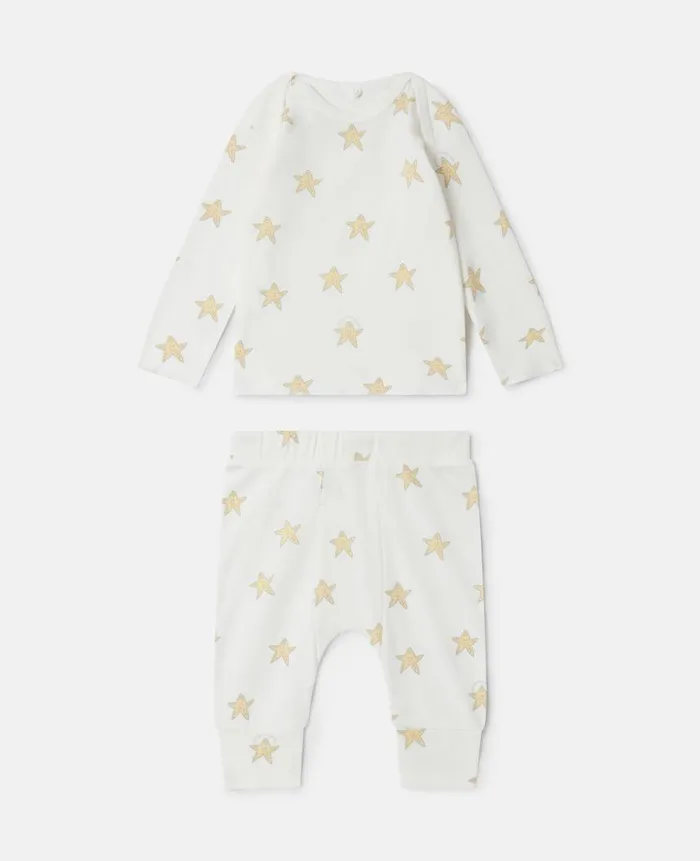 Kids Newborn 0 8211 24 Months Stella McCartney Smiling Stella Star Print Top And Leggings Set Ivoryyellow Kids Newborn 0 8211 24 Months Stella McCartney Smiling Stella Star Print Top And Leggings Set Ivoryyellow