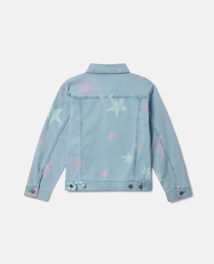 Kids Outerwear Stella McCartney Stella Star Print Denim Jacket Blue