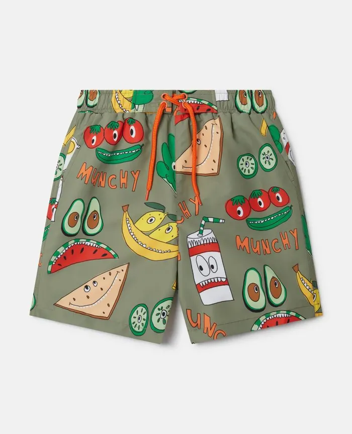 Kids Pants and Shorts Stella McCartney Crunchy Lunchy Swim Shorts Green