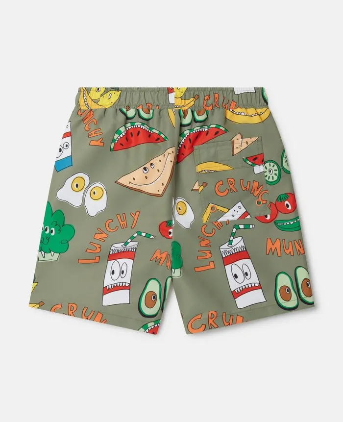 Kids Pants and Shorts Stella McCartney Crunchy Lunchy Swim Shorts Green