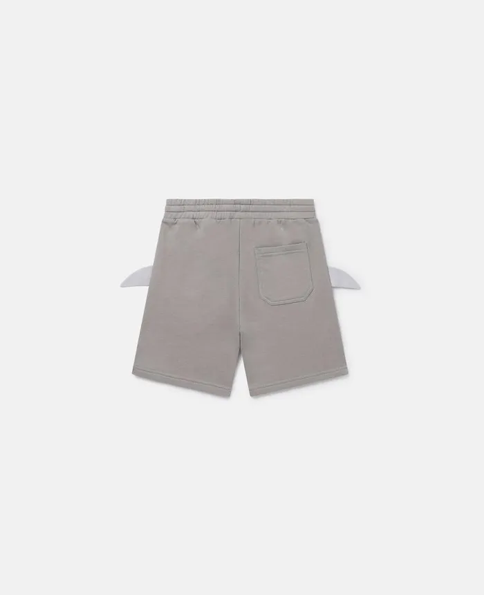 Kids Pants and Shorts Stella McCartney Double Shark Motif Jersey Shorts Grey