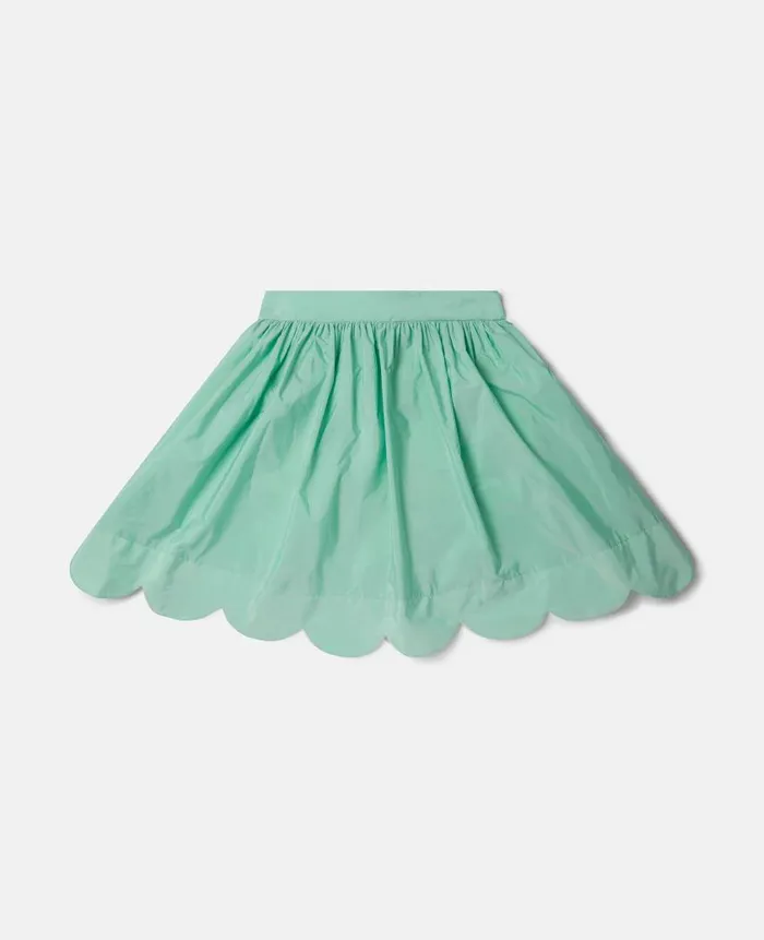 Kids Pants and Shorts Stella McCartney Scalloped Edge Skater Skirt Green