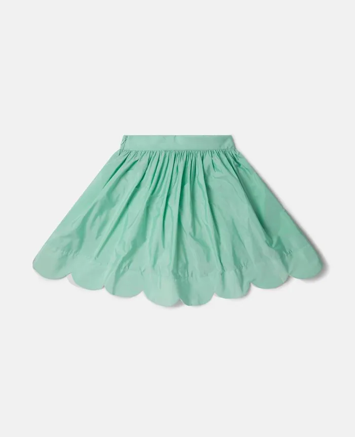 Kids Pants and Shorts Stella McCartney Scalloped Edge Skater Skirt Green