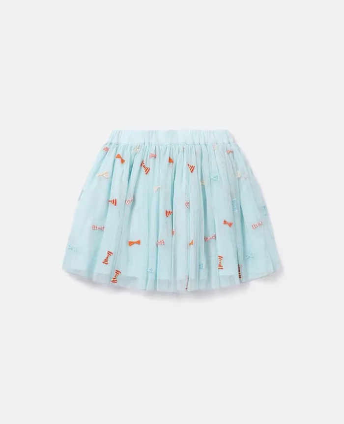 Kids Pants and Shorts Stella McCartney Striped Bow Embroidery Tutu Skirt Blue