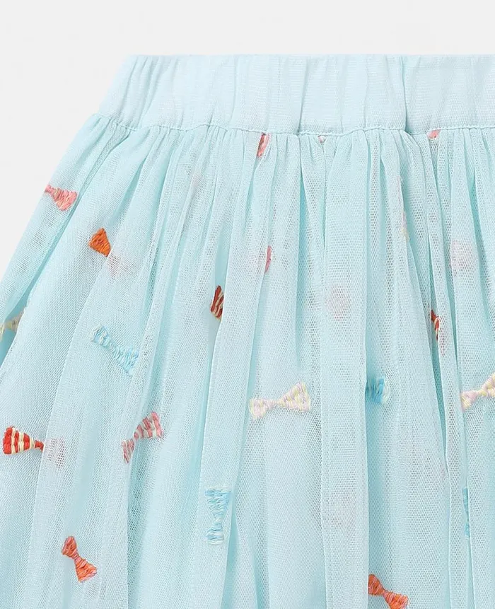 Kids Pants and Shorts Stella McCartney Striped Bow Embroidery Tutu Skirt Blue