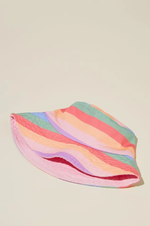 Kids Reversible Bucket Hat Blush Pinklavender Dreams Stripe Girls Cotton On Swimwear Kids Reversible Bucket Hat Blush Pinklavender Dreams Stripe Girls Cotton On Swimwear