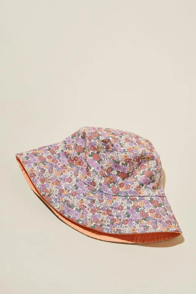 Kids Reversible Bucket Hat Claire Ditsy Clay Pidgeontropical Orange Girls Cotton On Swimwear Kids Reversible Bucket Hat Claire Ditsy Clay Pidgeontropical Orange Girls Cotton On Swimwear