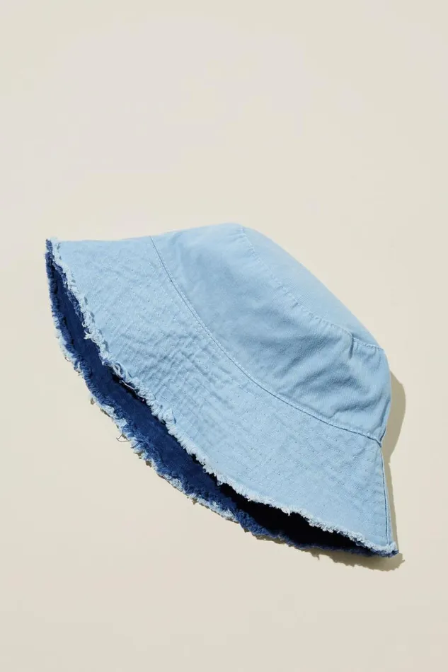 Kids Reversible Bucket Hat In The Navydusk Blue Girls Cotton On Hats and Beanies Kids Reversible Bucket Hat In The Navydusk Blue Girls Cotton On Hats and Beanies