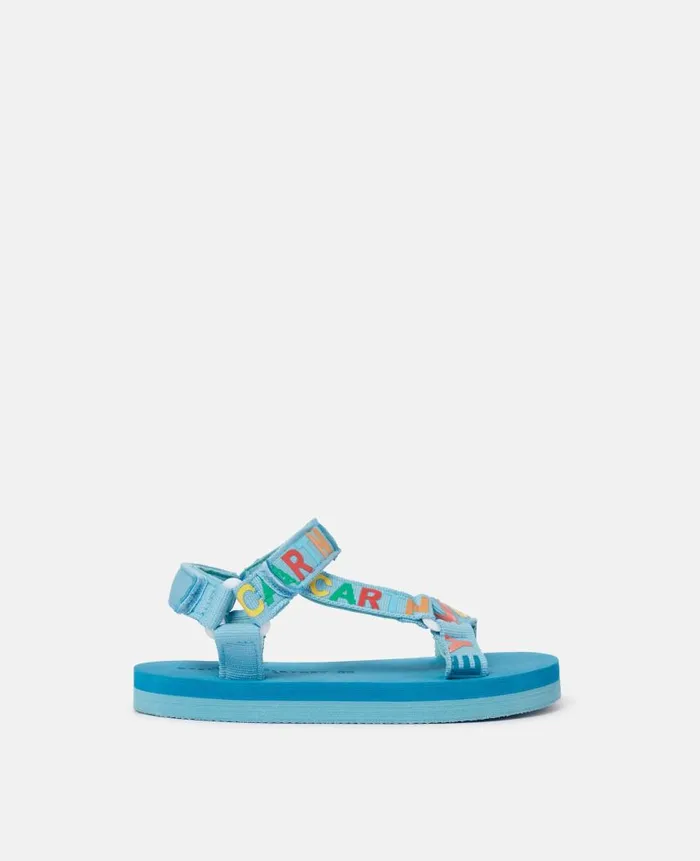 Kids Shoes And Accessories Stella McCartney Logo Tape Sandals Light Blue