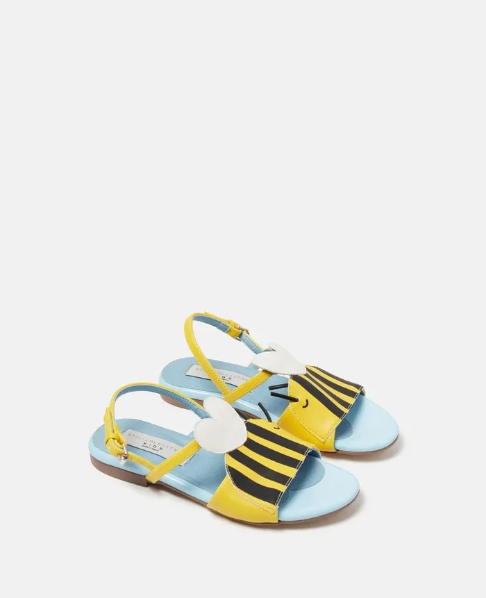 Kids Shoes And Bags Stella McCartney Bumblebee Slingback Sandals Yellow