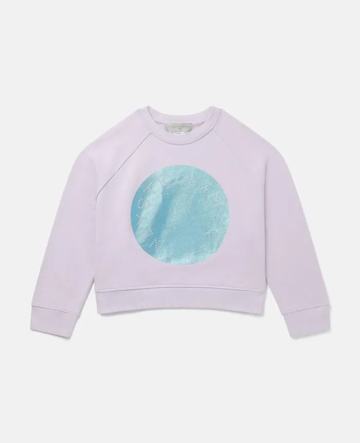Kids Sweaters and Cardigans Stella McCartney Metallic Logo Disc Sweatshirt Grey Kids Sweaters and Cardigans Stella McCartney Metallic Logo Disc Sweatshirt Grey