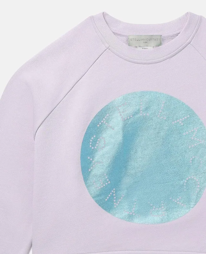 Kids Sweaters and Cardigans Stella McCartney Metallic Logo Disc Sweatshirt Grey