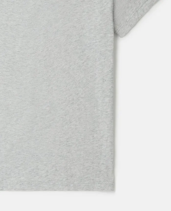 Kids TShirts And Sweatshirt Stella McCartney Medallion Logo Disc TShirt Grey Melange