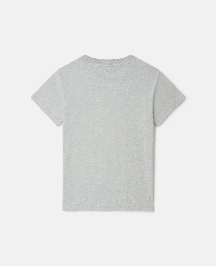 Kids TShirts And Sweatshirt Stella McCartney Medallion Logo Disc TShirt Grey Melange