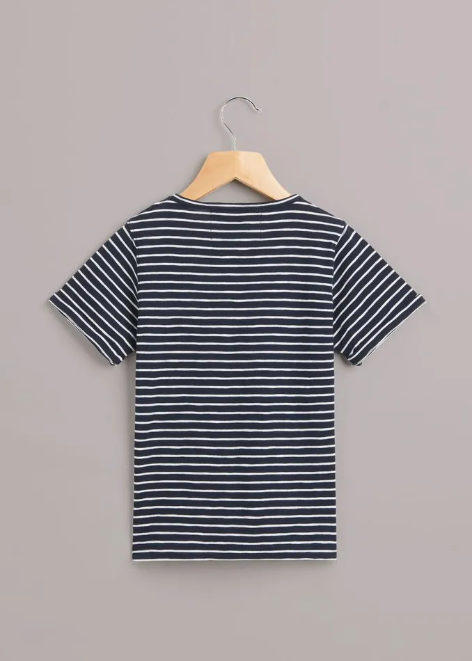 Kids Tops Whistles Navy Monster Embroidered T Shirt