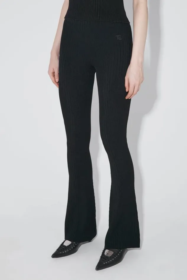 Knitted Seamless Flared High Waisted Pants Black Women MISBHV Knitwear