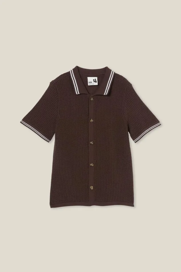 Knitted Short Sleeve Shirt Hot Choccywaffle Knit Boys Cotton On Shirts