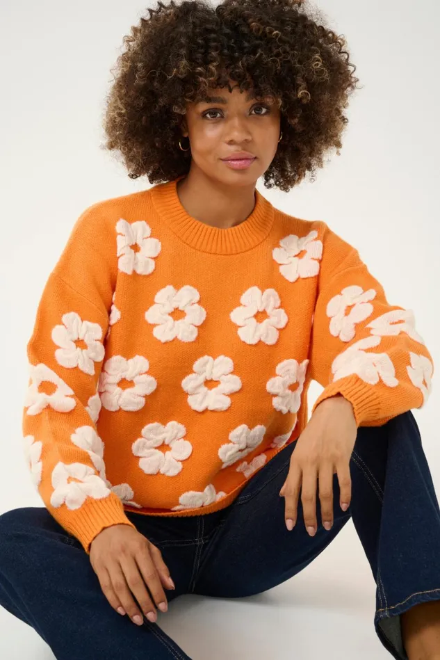 Knitwear and Cardigans Women CULTURE CUcharla Pullover Russet Orange