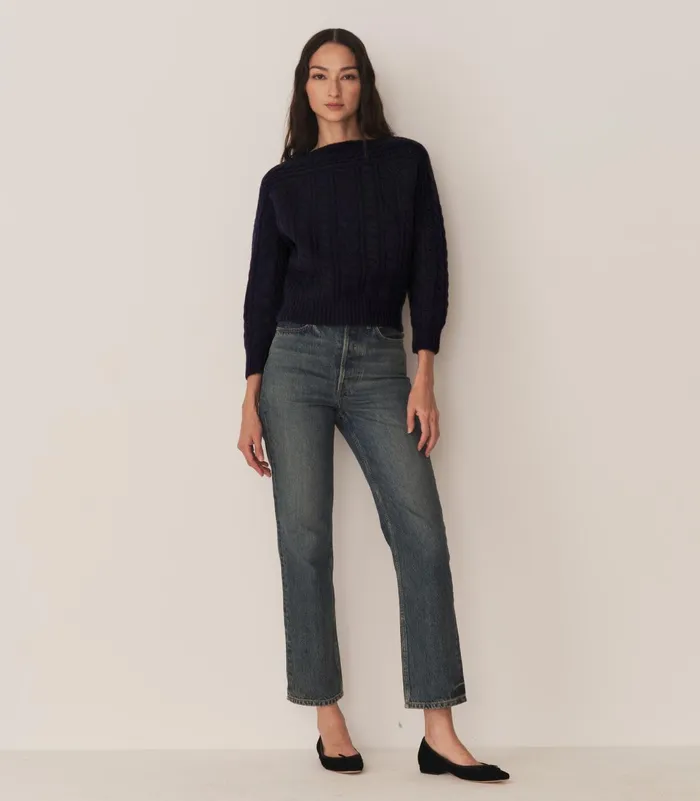 Knitwear Women DEN Cressida Cashmere Sweater Navy Knitwear Women DEN Cressida Cashmere Sweater Navy