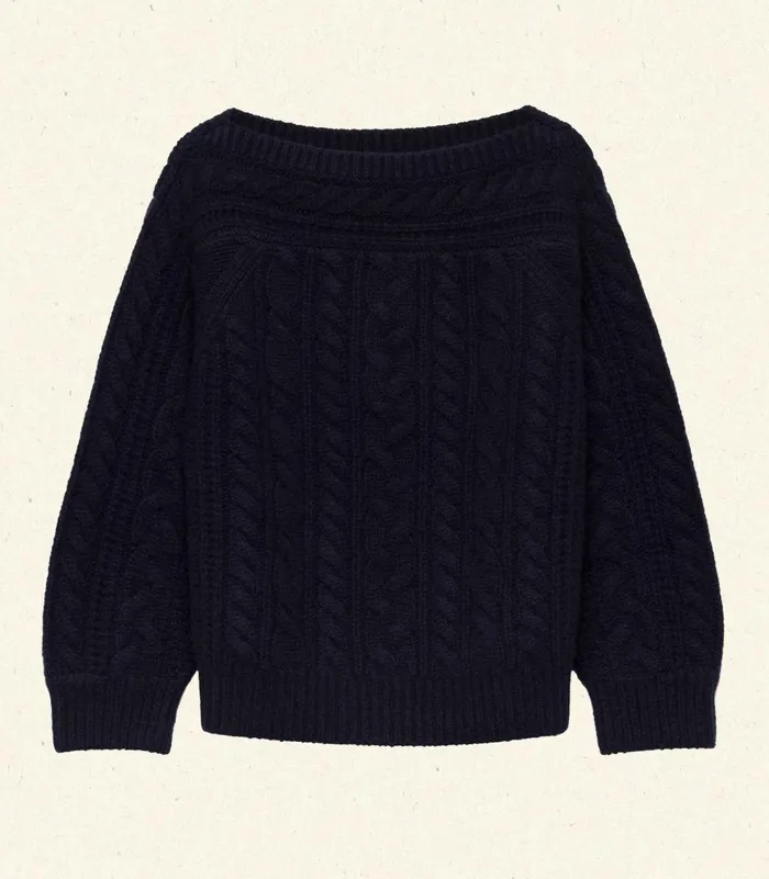Knitwear Women DEN Cressida Cashmere Sweater Navy Knitwear Women DEN Cressida Cashmere Sweater Navy