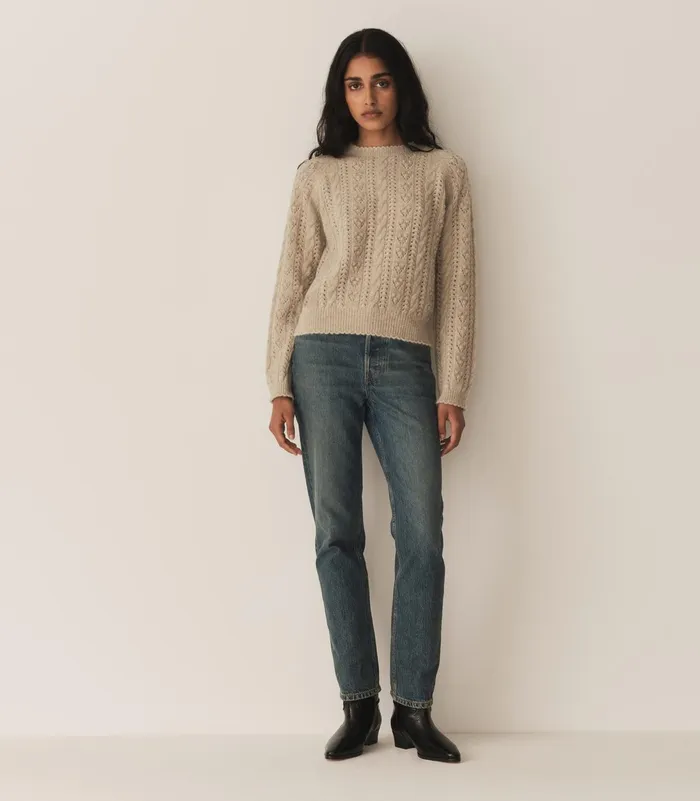 Knitwear Women DEN Langley Sweater Earl Grey Knitwear Women DEN Langley Sweater Earl Grey