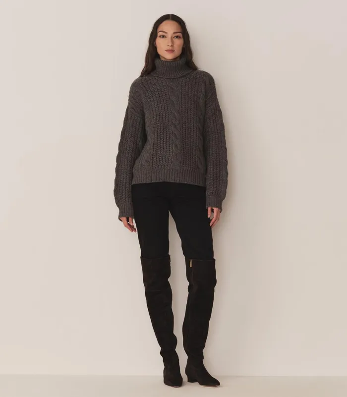 Knitwear Women DEN Leighton Sweater Dark Grey