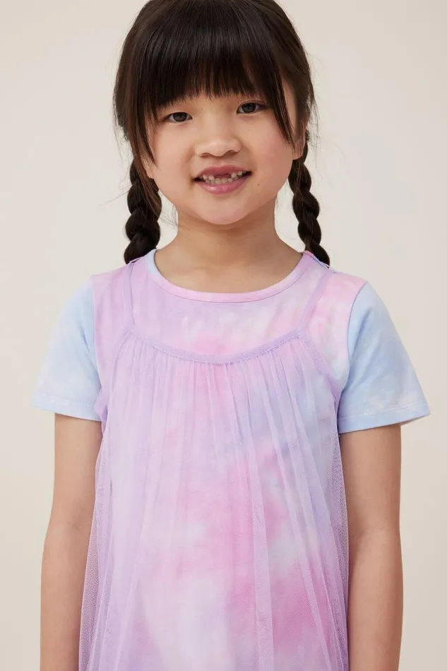 Kristen Dress Up Dress Lilac Droprainbow Tie Dye Girls Cotton On Dresses