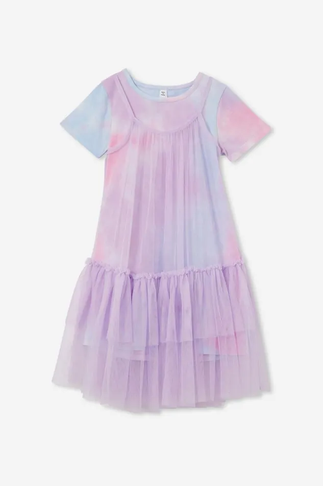 Kristen Dress Up Dress Lilac Droprainbow Tie Dye Girls Cotton On Dresses