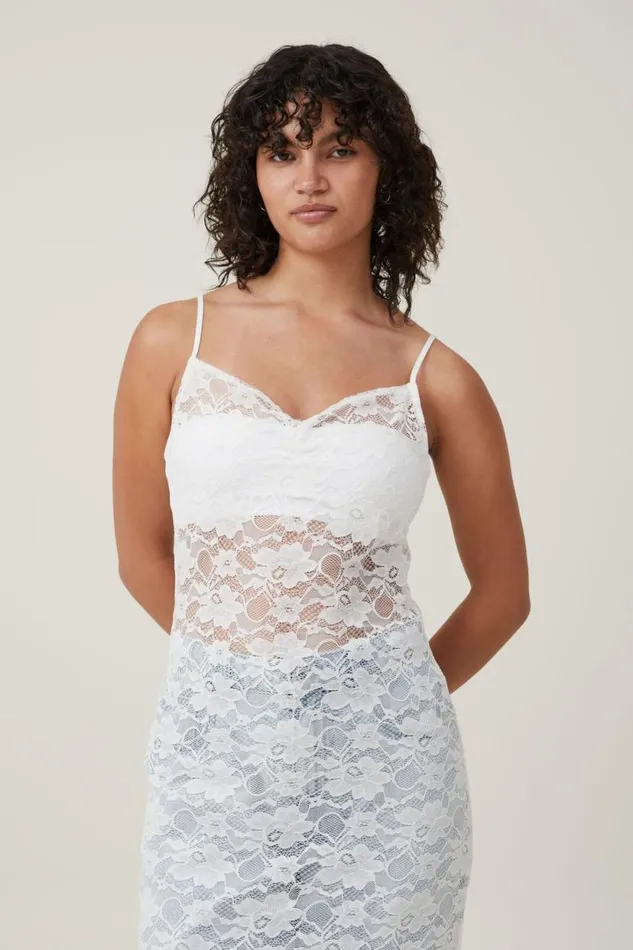 Lace Slip Maxi Dress Cream Women Cotton On Dresses