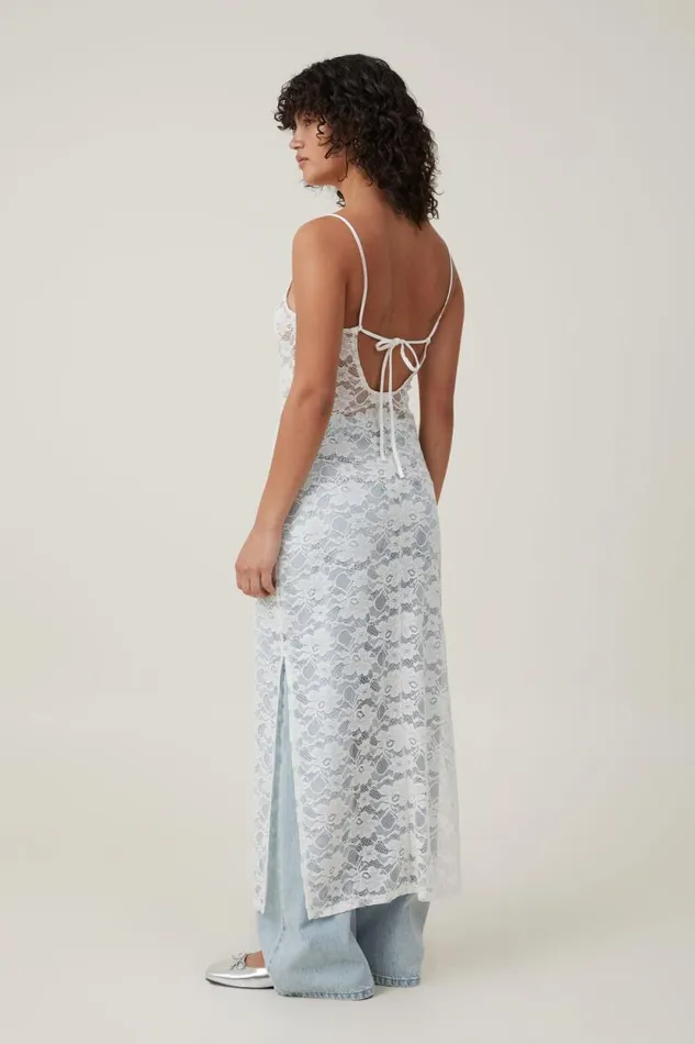 Lace Slip Maxi Dress Cream Women Cotton On Dresses