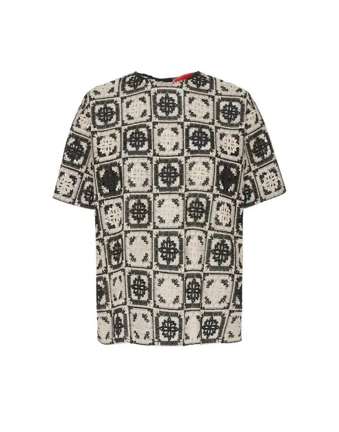 Lacey House TShirt Mini Tiles Black Women La Double J Shirts and Tops Lacey House TShirt Mini Tiles Black Women La Double J Shirts and Tops
