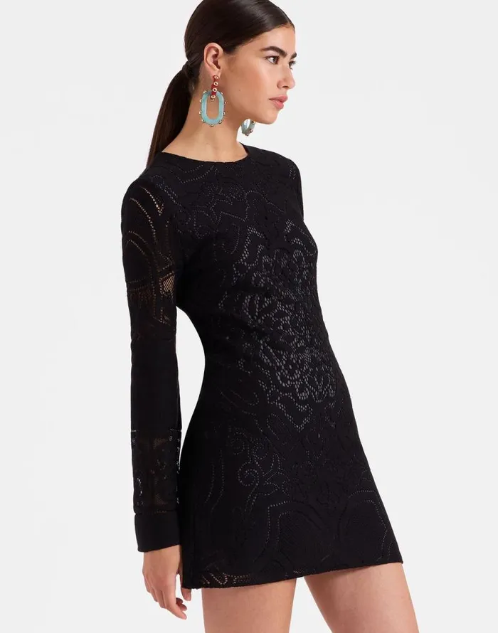 Lacey Mini Supreme Swing Dress Solid Black Women La Double J Dresses