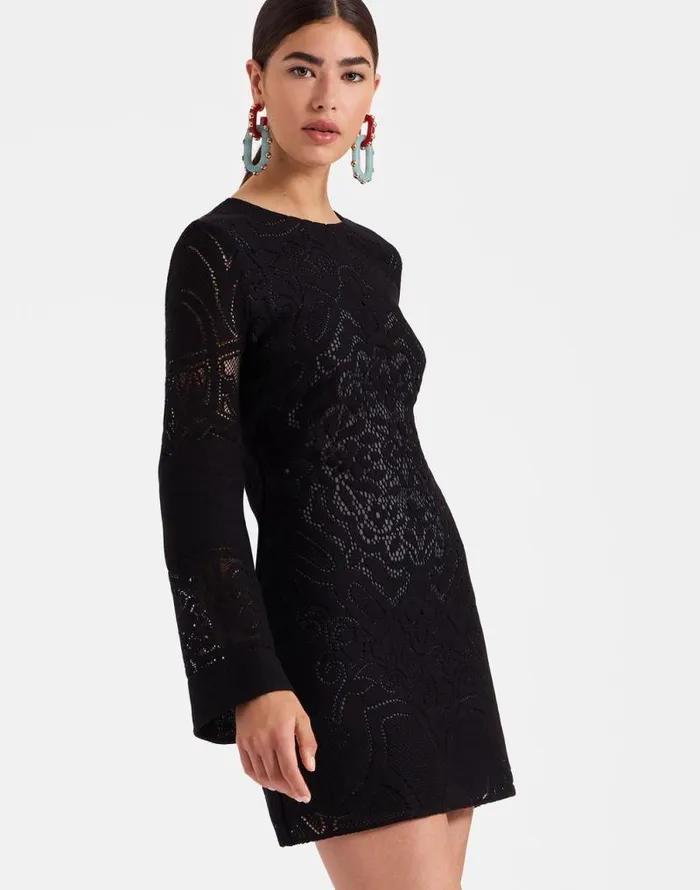 Lacey Mini Supreme Swing Dress Solid Black Women La Double J Dresses
