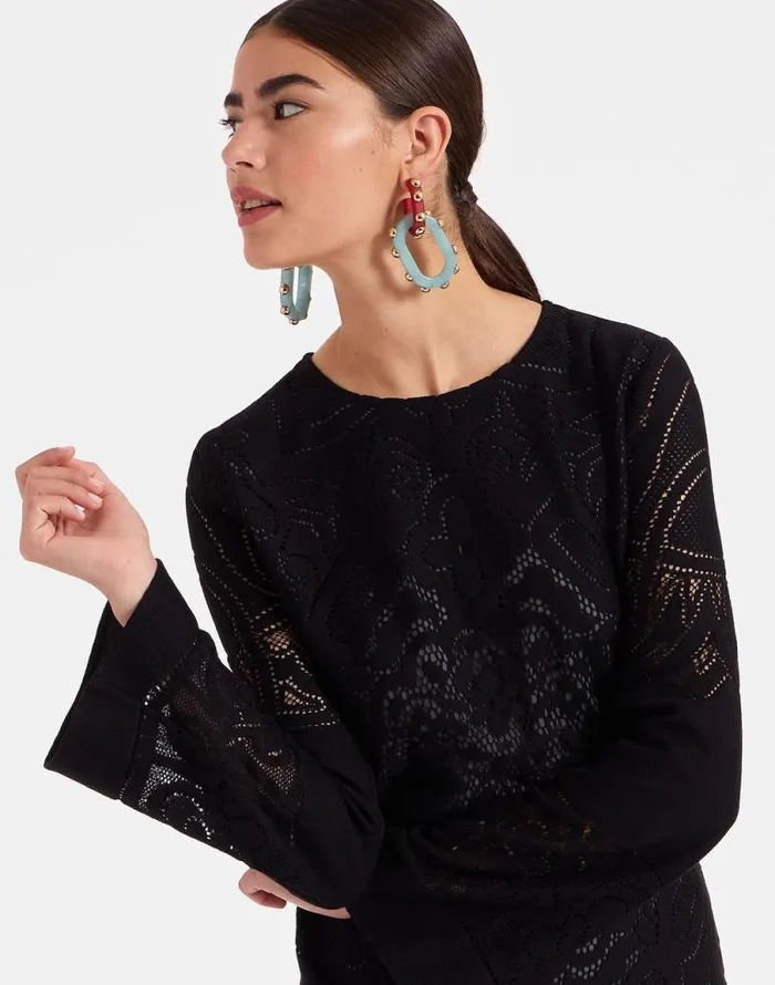 Lacey Mini Supreme Swing Dress Solid Black Women La Double J Dresses