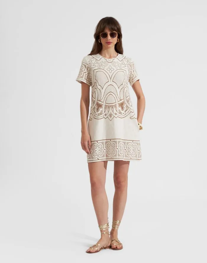 Lacey Mini Swing Dress Solid White Smoke Women La Double J Dresses