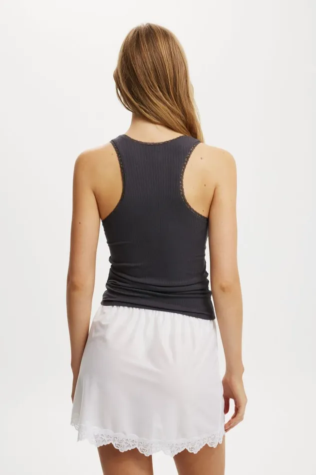 Lacey Racer Back Cami Ebony Women Cotton On Tops Lacey Racer Back Cami Ebony Women Cotton On Tops