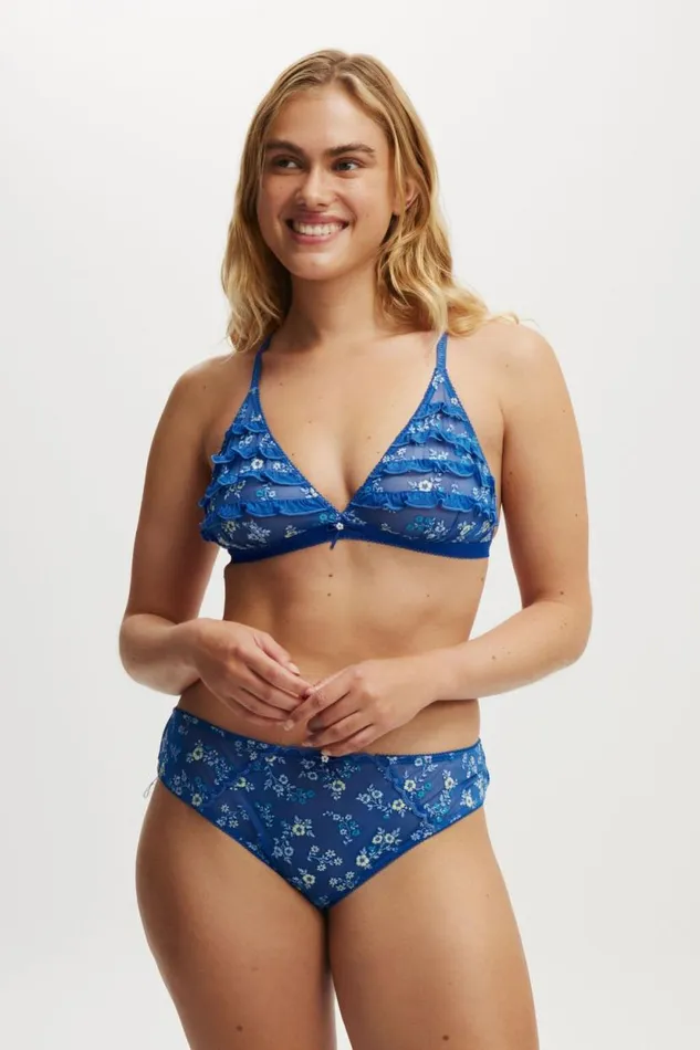 Layla Lace Triangle Bralette Bonjour Blue Women Cotton On Bras