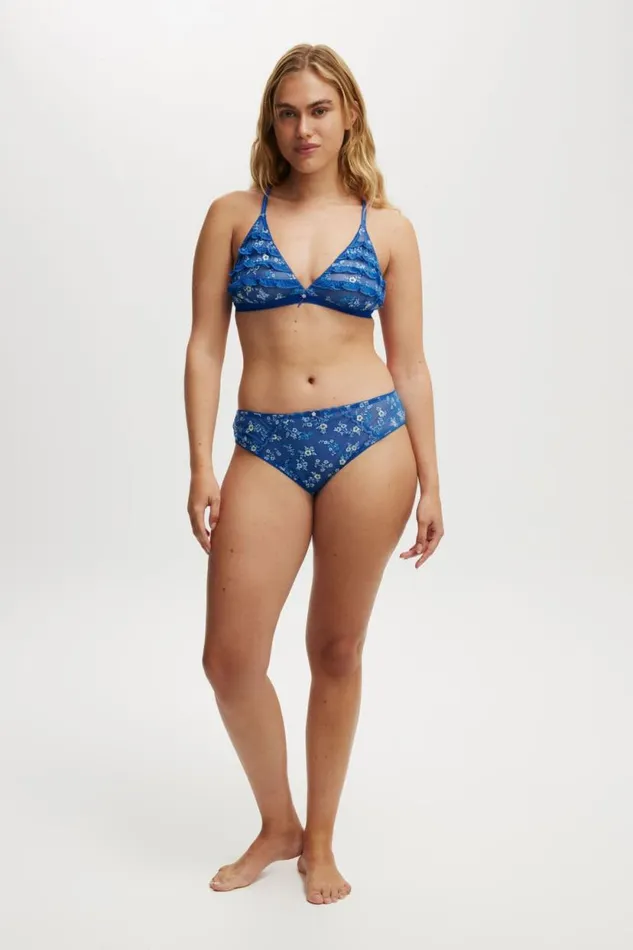 Layla Lace Triangle Bralette Bonjour Blue Women Cotton On Bras