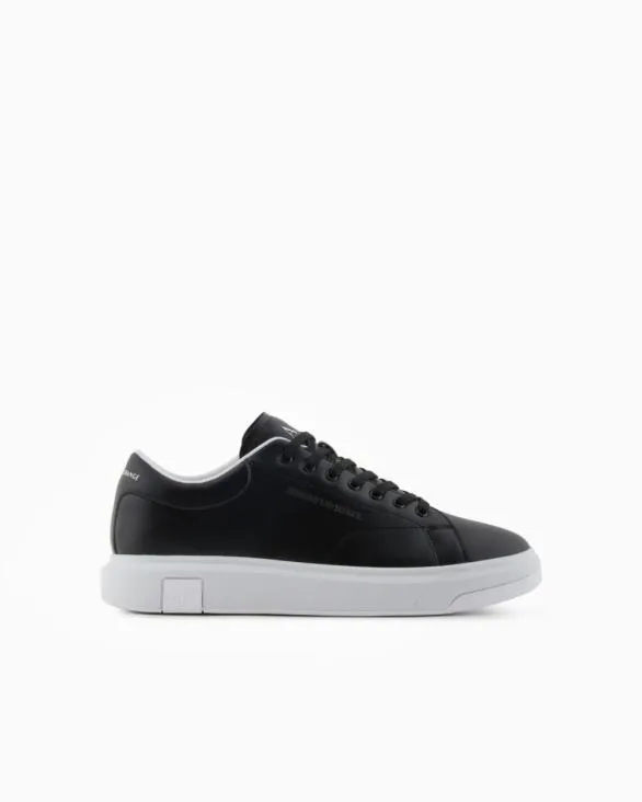 Leather Sneakers Black Men Armani Sneakers