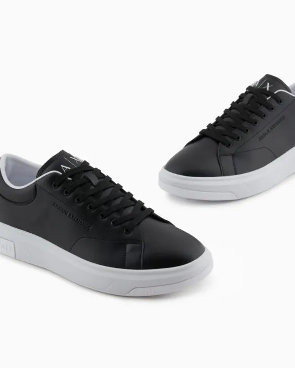 Leather Sneakers Black Men Armani Sneakers Leather Sneakers Black Men Armani Sneakers