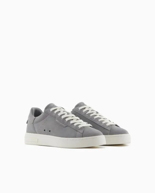 Leather Sneakers With Logo Grey Men Armani Sneakers Leather Sneakers With Logo Grey Men Armani Sneakers