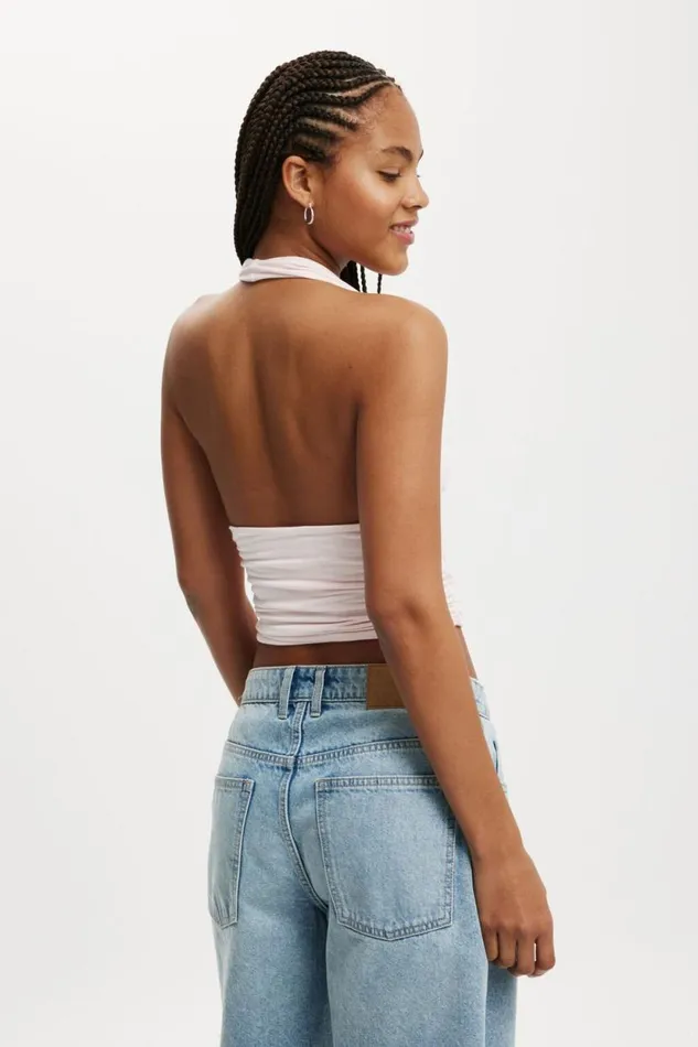 Lexa Cowl Neck Halter Top Flossy Pink Women Cotton On Tops